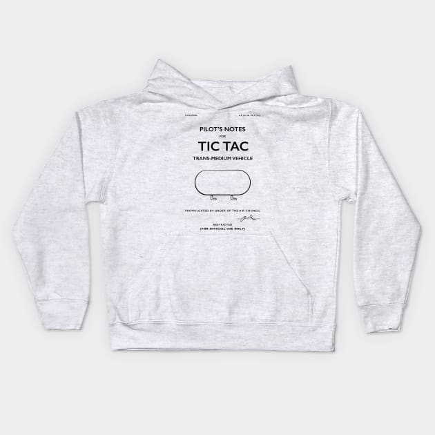 Tic Tac UAP Pilot Notes Kids Hoodie by 33oz Creative